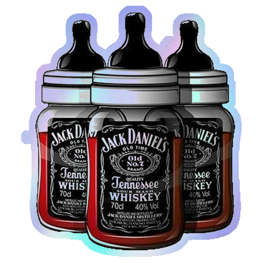Jack Daniels Baby Bottle Holographic Stickers