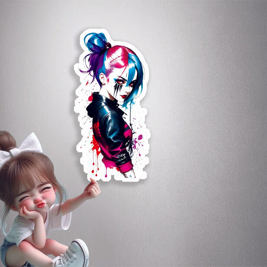 Cyberpunk Girl Premium Vinyl Stickers