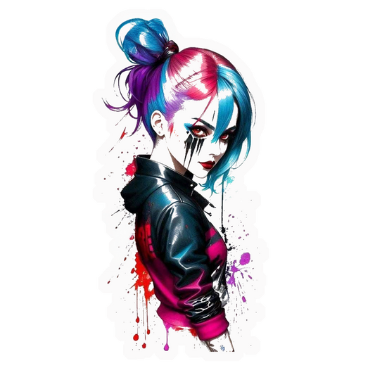 Cyberpunk Girl Premium Vinyl Stickers