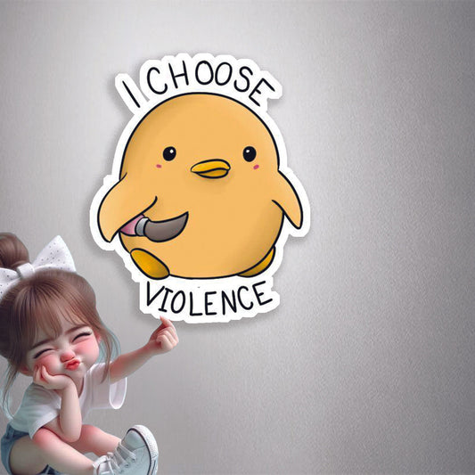 Violence Chick Funny Premium Vinyl Stickers