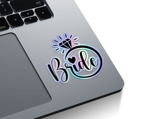 Bride Diamond Ring Holographic Stickers