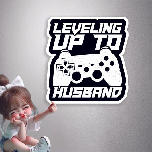 Leveling Up To Husband Premium Vinyl Stickers