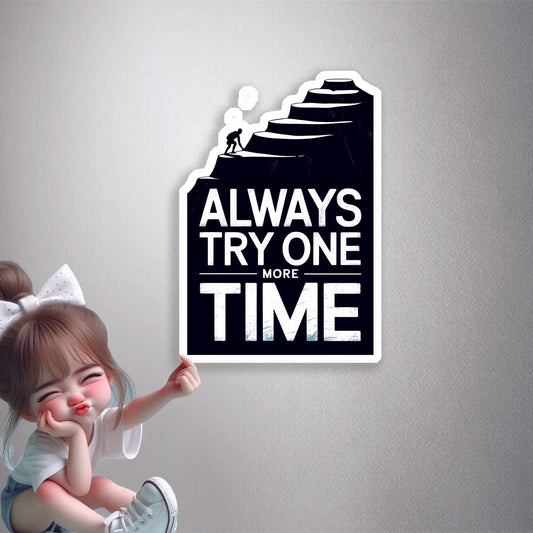 Always Try One More Time Premium Vinyl Stickers