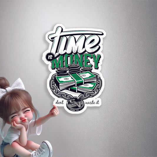 Time is Money Chain Premium Vinyl Stickers