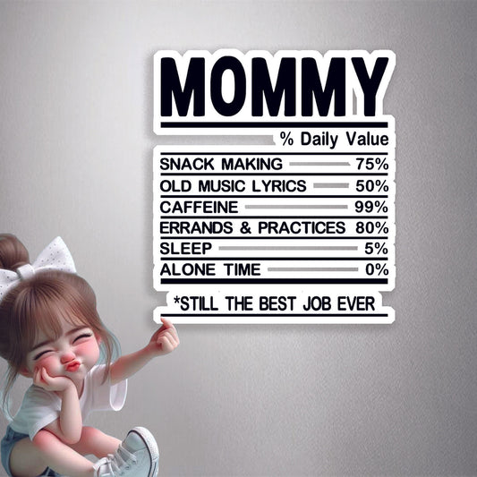 Mommy Nutrition Facts Premium Vinyl Stickers