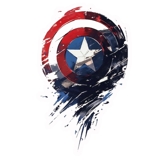 Captain America Shield Brushstroke Premium Vinyl Stickers