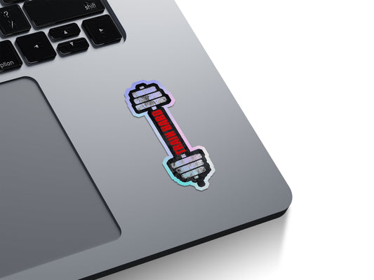 Train Hard Dumbbell Holographic Stickers