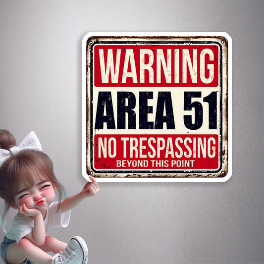 Warning Area 51 Premium Vinyl Stickers