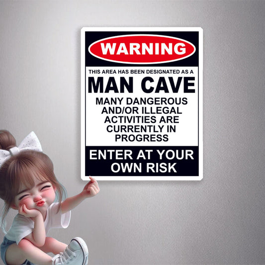 Warning Man Cave Premium Vinyl Stickers