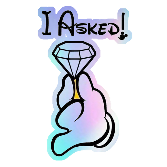 I Asked! Mickey Hand Holographic Stickers