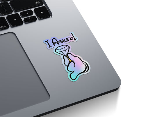 I Asked! Mickey Hand Holographic Stickers