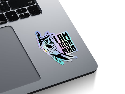 I Am Iron Man Snap Holographic Stickers