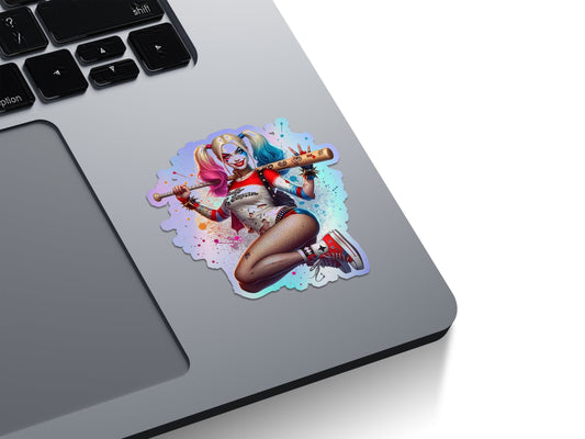 Harley Quinn with Bat Holographic Stickers