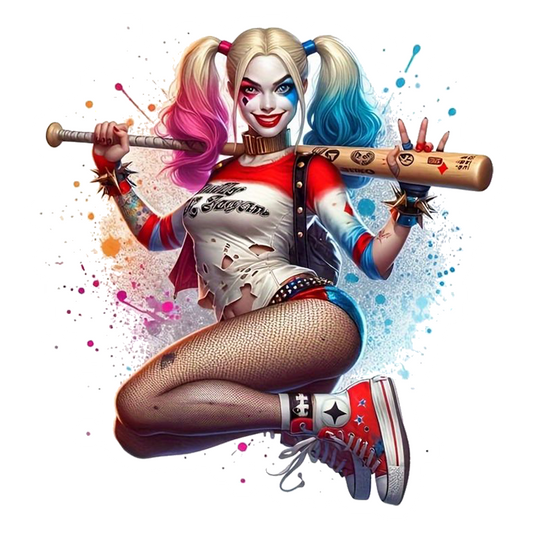 Harley Quinn with Bat Premium Vinyl Stickers
