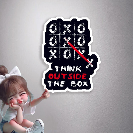 Think Outside The Box Tic-Tac-Toe Premium Vinyl Stickers