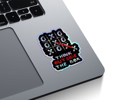 Think Outside The Box Tic-Tac-Toe Holographic Stickers