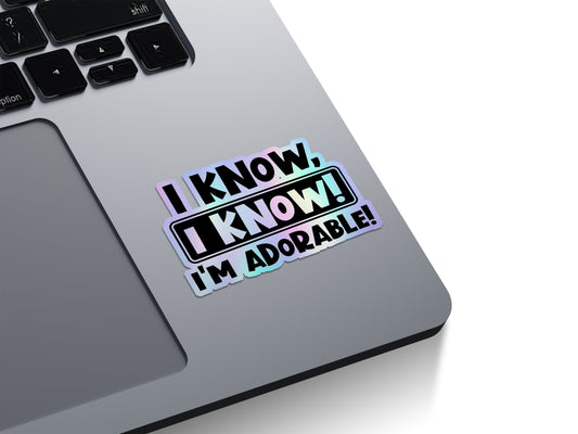I Know, I'm Adorable Holographic Stickers