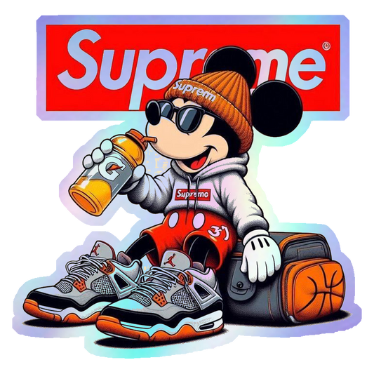 Supreme Mickey Swag Holographic Stickers