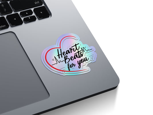 My Heart Beats For You Holographic Stickers