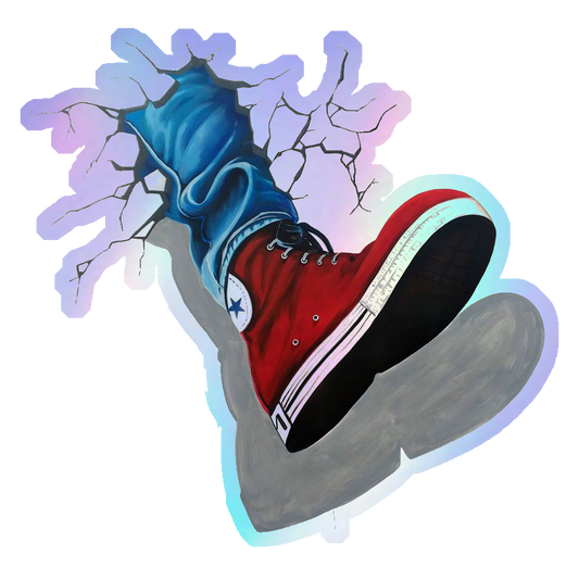 Converse Breaking Through Wall Holographic Stickers