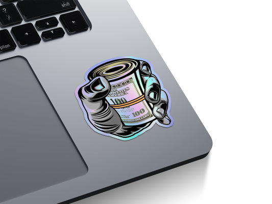 Roll of Cash Holographic Stickers