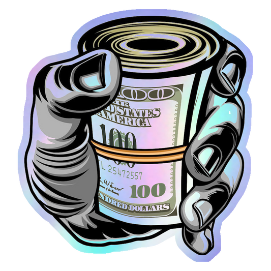 Roll of Cash Holographic Stickers