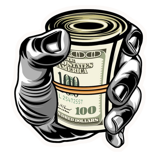 Roll of Cash Premium Vinyl Stickers