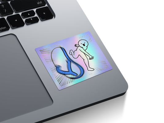 Throwing Slipper Meme Holographic Stickers