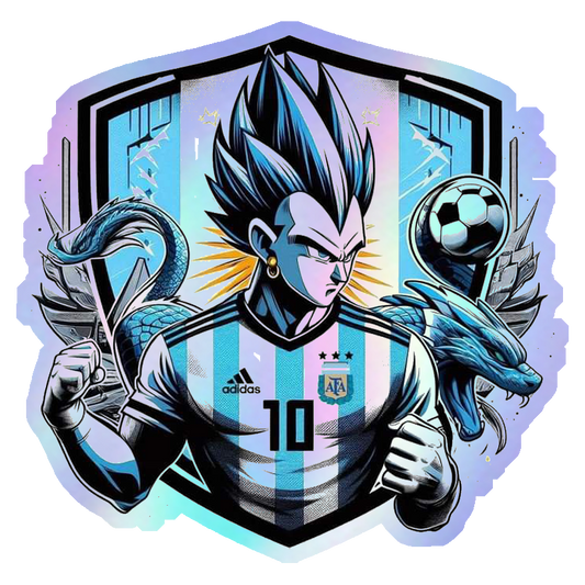 Vegeta Argentina Football Holographic Stickers
