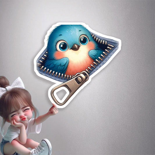 Birdie in a Pocket Premium Vinyl Stickers