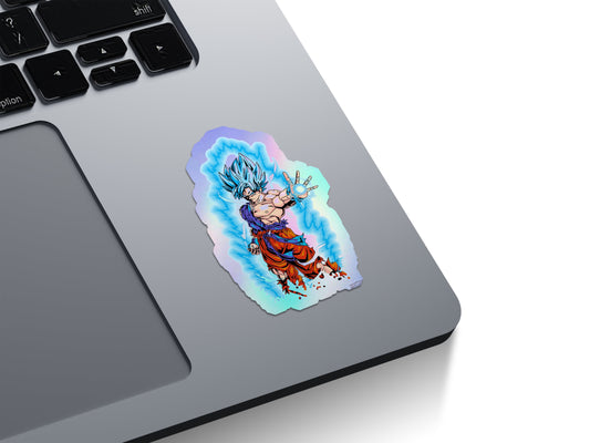Goku Super Saiyan Blue Aura Holographic Stickers