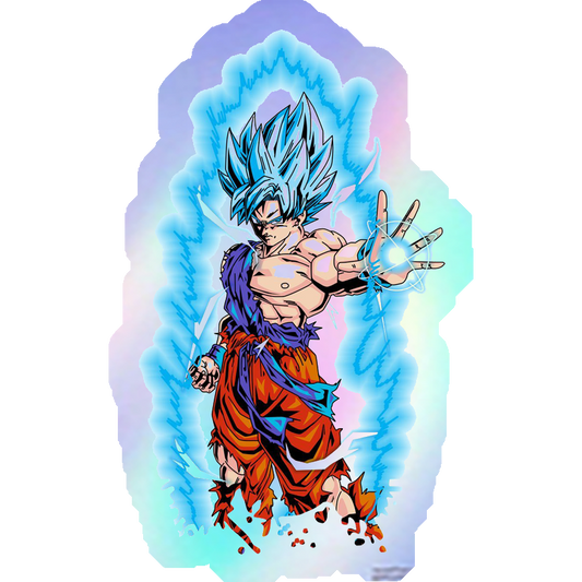 Goku Super Saiyan Blue Aura Holographic Stickers