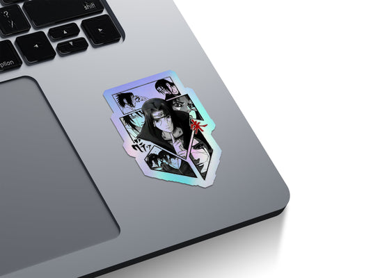 Itachi Uchiha Collage Holographic Stickers