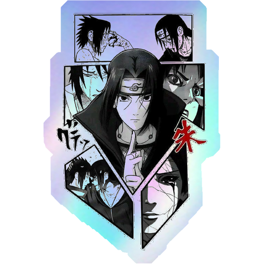 Itachi Uchiha Collage Holographic Stickers