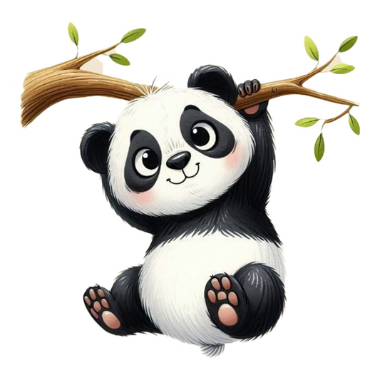 Panda Hanging On Branch Premium Vinyl Stickers