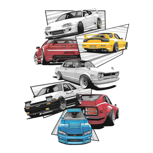 JDM Legends Car Collage Premium Vinyl Stickers