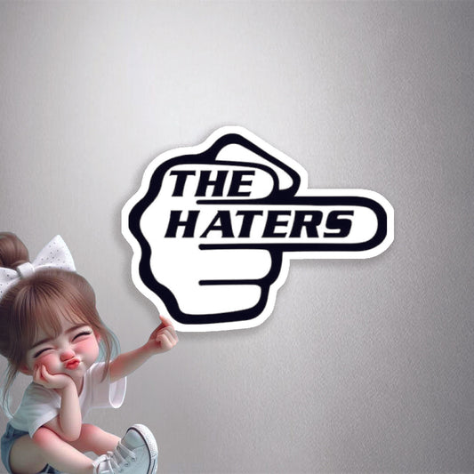 The Haters Pointing Hand Premium Vinyl Stickers