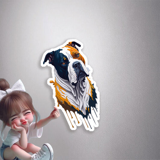 American Bulldog Splash Art Premium Vinyl Stickers