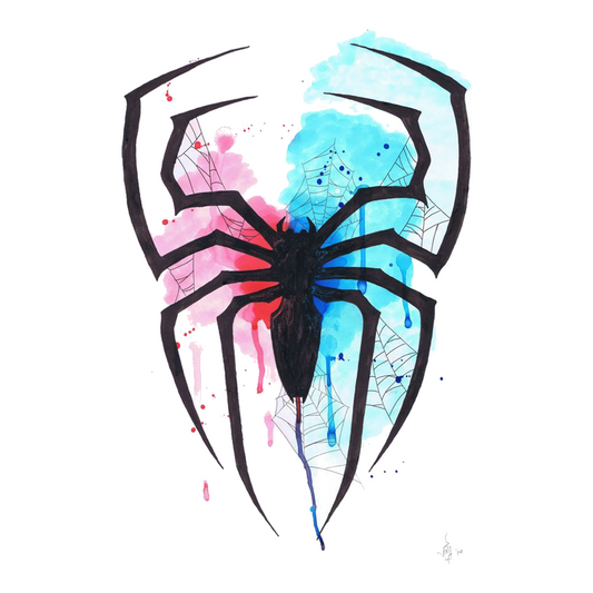 Watercolor Spider Logo Premium Vinyl Stickers