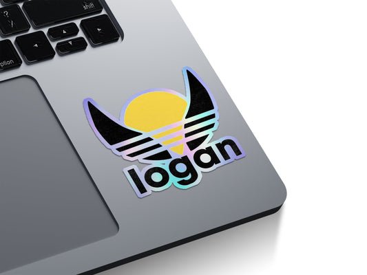 Logan Adidas Parody Holographic Stickers