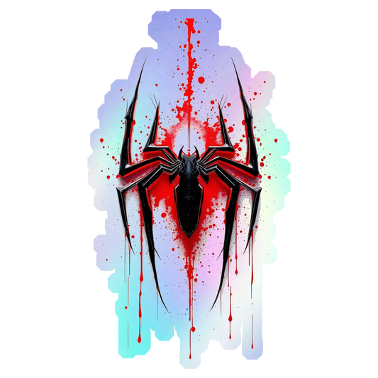 Blood Splatter Spider Holographic Stickers
