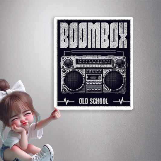 Old School Boombox Premium Vinyl Stickers