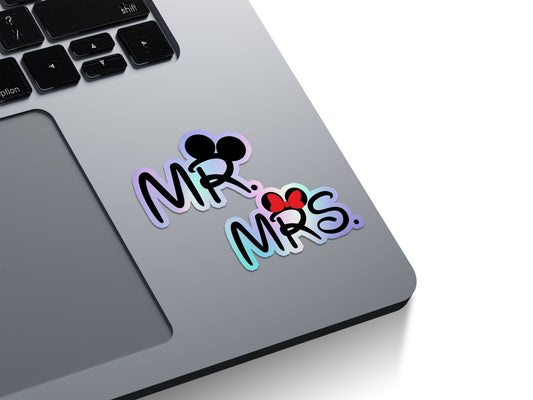 Mr. and Mrs. Mickey & Minnie Holographic Stickers
