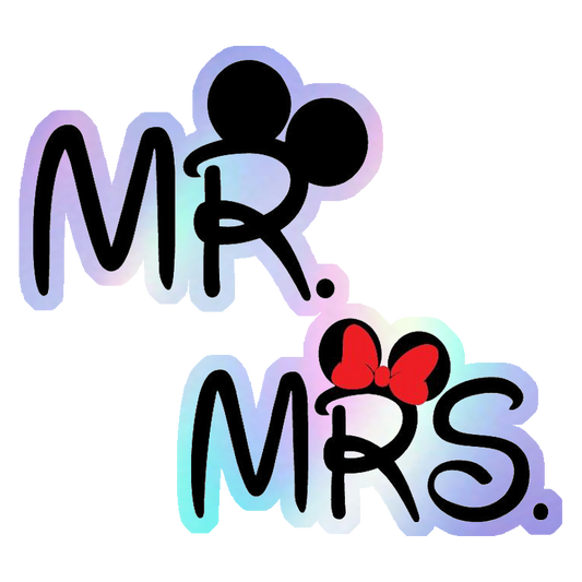 Mr. and Mrs. Mickey & Minnie Holographic Stickers