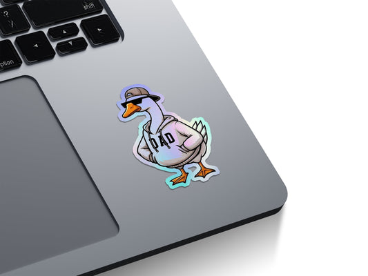 Cool Dad Goose Holographic Stickers