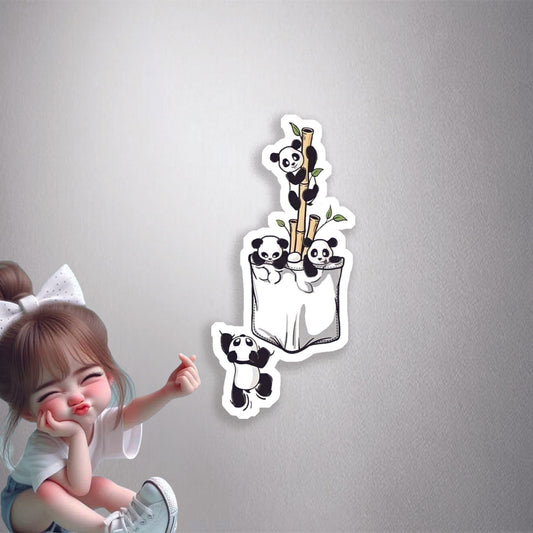 Pandas in a Pocket Premium Vinyl Stickers