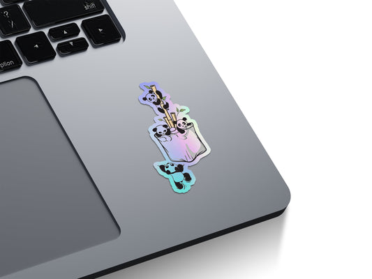 Pandas in a Pocket Holographic Stickers