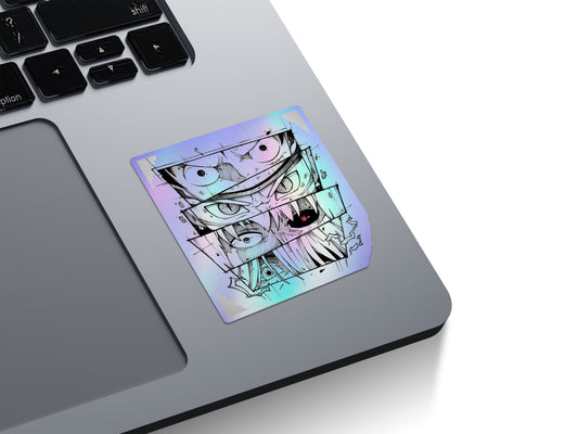 Anime Eyes Collage Holographic Stickers