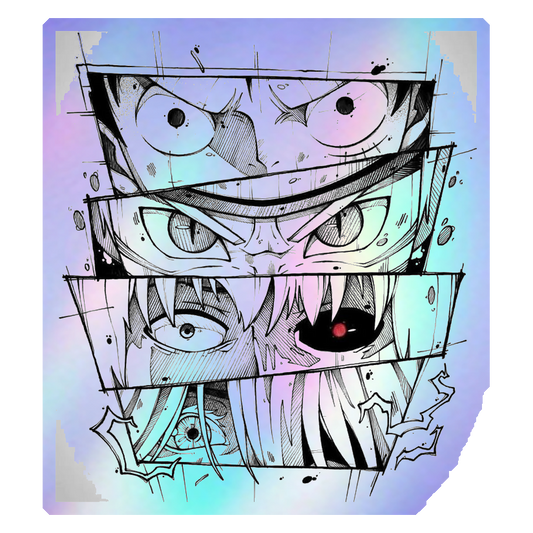 Anime Eyes Collage Holographic Stickers