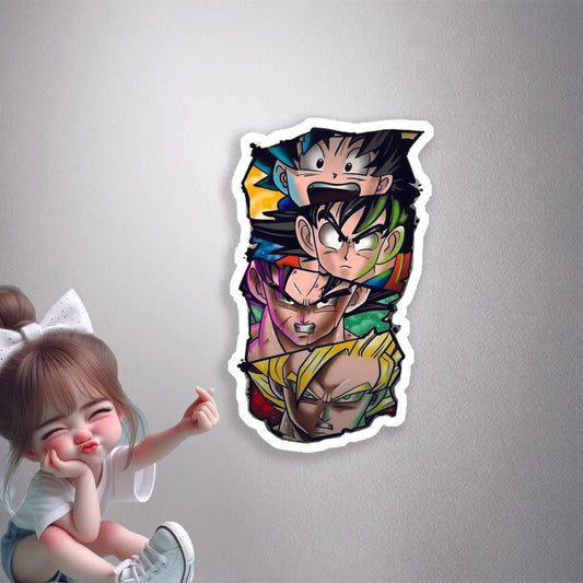Goku Evolution Forms Premium Vinyl Stickers